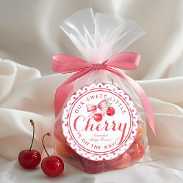 Sweet Little Cherry Baby Shower Sticker