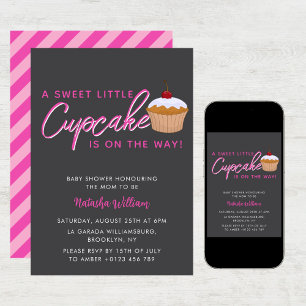 Sweet Little Cupcake Girl Babydusche Einladung