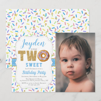 Sweet Little Donut Boys 2. Geburtstag Einladungen