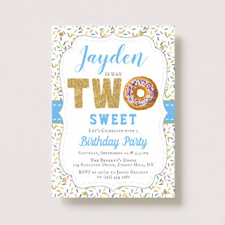 Sweet Little Donut Boys 2. Geburtstag Einladungen