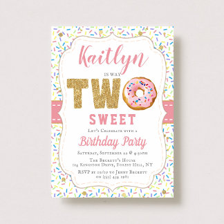 Sweet Little Donut Girls 2. Geburtstag Einladungen