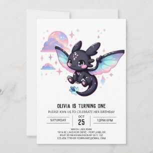 Sweet Little Dragon 1. Geburtstag Einladung