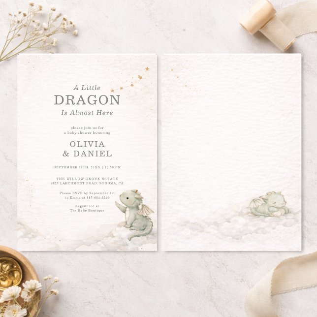 Sweet Little Dragon Couples Baby Shower Invitation Einladung (Von Creator hochgeladen)