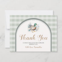 Sweet Little Duckling Mallard Gingham Baby Shower