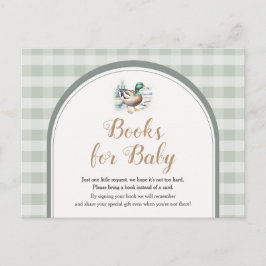 Sweet Little Duckling Mallard Gingham Baby Shower Postkarte