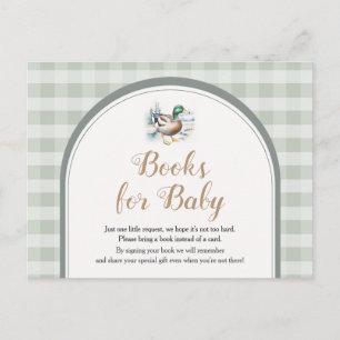 Sweet Little Duckling Mallard Gingham Baby Shower Postkarte