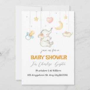 Sweet Little Elephant Baby Shower Einladung