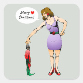 Sweet Little Elf Quadratischer Aufkleber