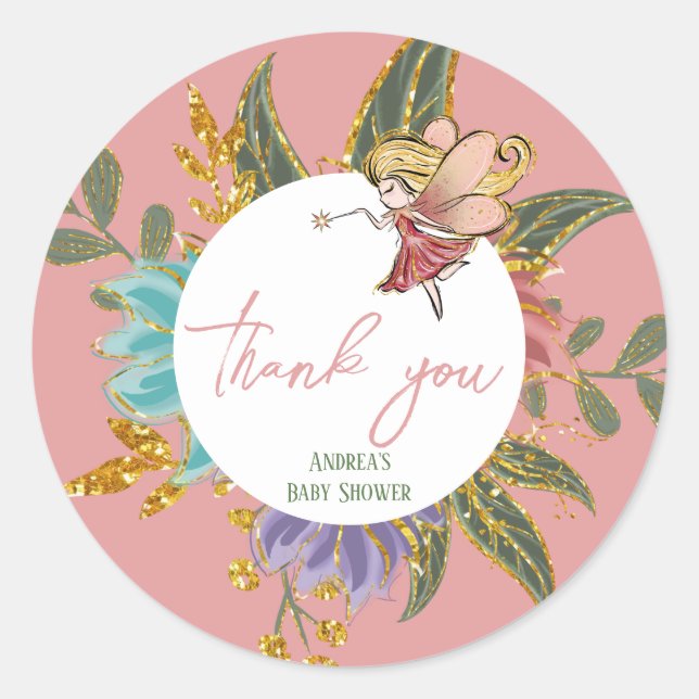 Sweet Little Fairy Wonderland Magisches Woodland Runder Aufkleber (Vorderseite)