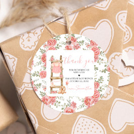 Sweet Little Girl Boho Baby Dusche Runde Geschenkanhänger