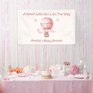Sweet Little Girl on Way Baby Shower Banner