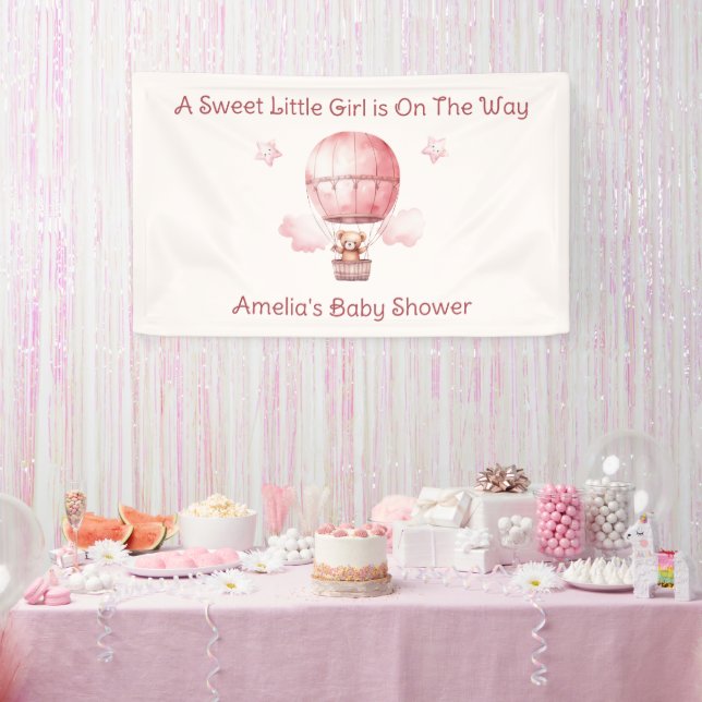 Sweet Little Girl on Way Baby Shower Banner (Party)