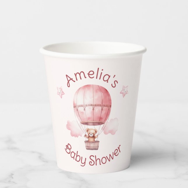 Sweet Little Girl on Way Baby Shower Pappbecher (Vorderseite)