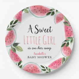 Sweet Little Girl Watermelon Babydusche Pappteller