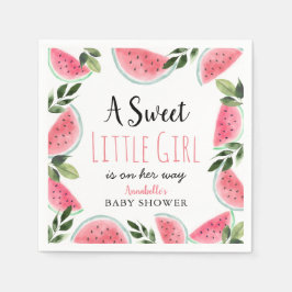 Sweet Little Girl Watermelon Babydusche Serviette