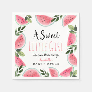 Sweet Little Girl Watermelon Babydusche Serviette