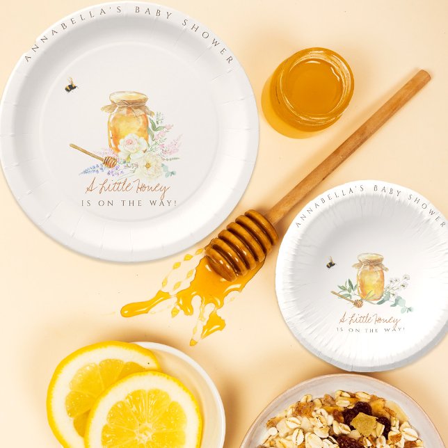 Sweet Little Honey Baby Dusche Begrüßungszeichen Pappteller (Von Creator hochgeladen)