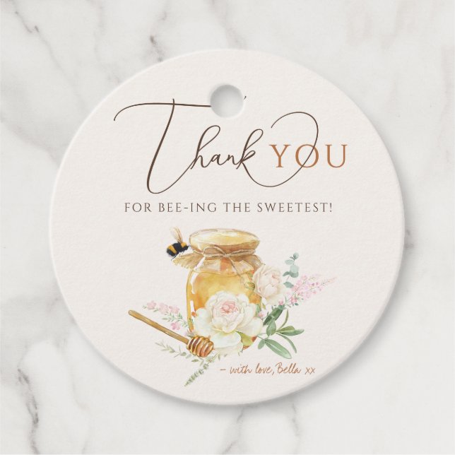 Sweet Little Honey Baby Dusche Geschenkanhänger (Vorderseite)