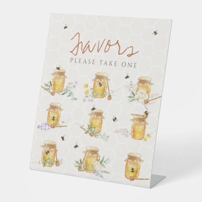 Sweet Little Honey Baby Shower Favoriten Sockelschild (Vorderseite)