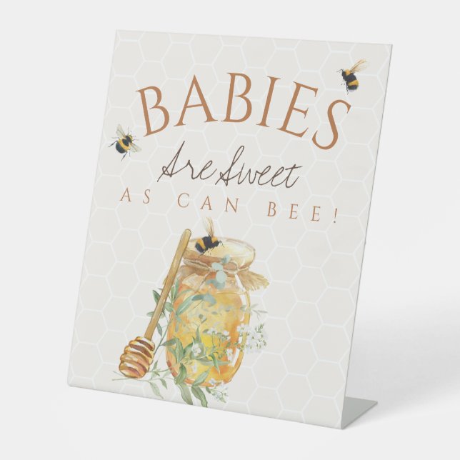 Sweet Little Honey Baby Shower SIgn Sockelschild (Vorderseite)