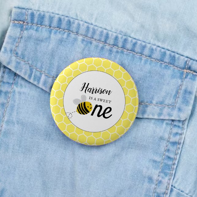Sweet Little Honey Bee 1. Geburtstag Party Button (Von Creator hochgeladen)
