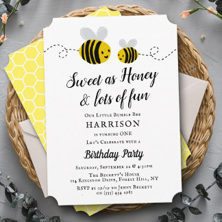 Sweet Little Honey Bee 1. Geburtstag Party Einladung
