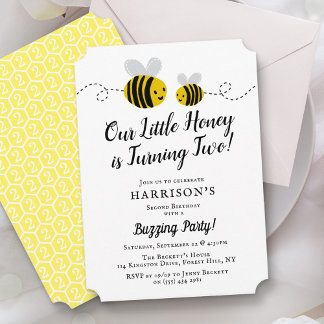 Sweet Little Honey Bee 2. Geburtstag Einladung