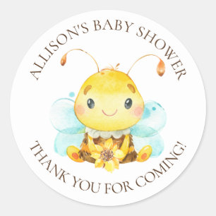 Sweet Little Honey Bee Baby Dusche Danke Runder Aufkleber