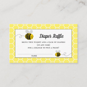 Sweet Little Honey Bee Baby Dusche Windel Raffle Begleitkarte