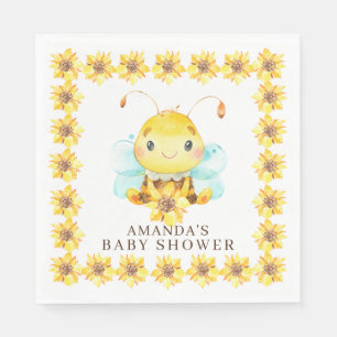 Sweet Little Honey Bee Baby Shooting Paper Napkins Serviette