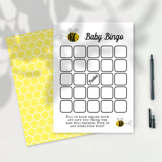 Sweet Little Honey Bee Baby Shower Bingo Game Begleitkarte (Von Creator hochgeladen)