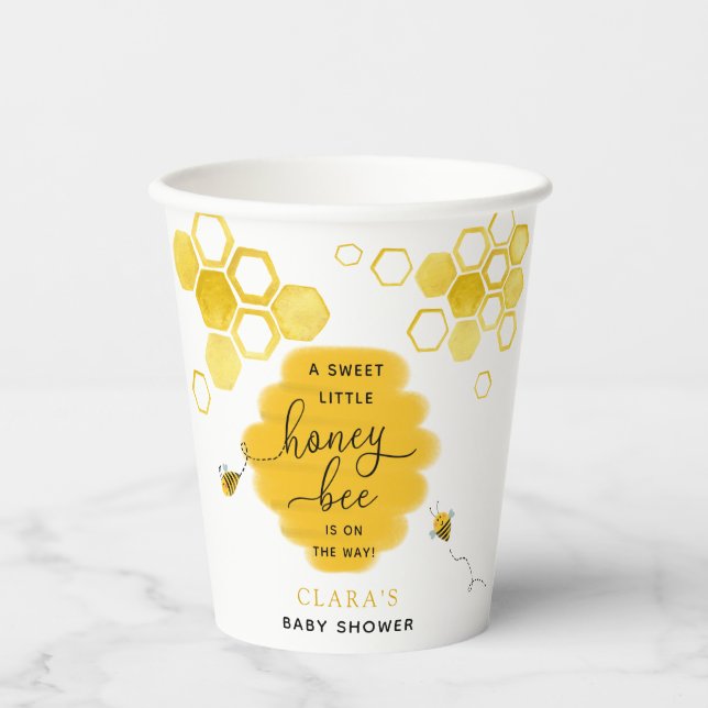 Sweet Little Honey Bee Baby Shower Cups Pappbecher (Vorderseite)