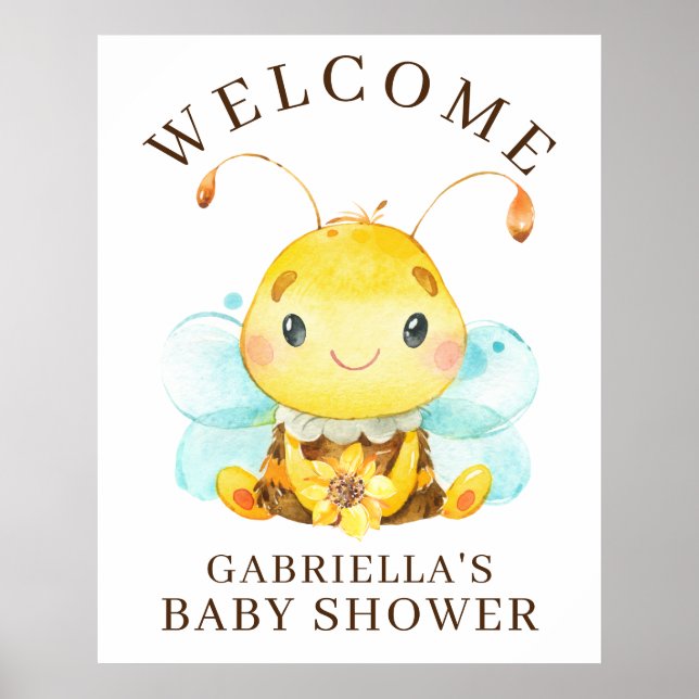 Sweet Little Honey Bee Baby Shower Poster (Vorne)