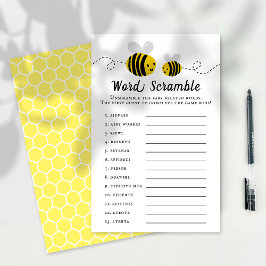 Sweet Little Honey Bee Baby Shower Word Scramble