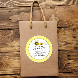Sweet Little Honey Bee Birthday Party Fevor Runder Aufkleber