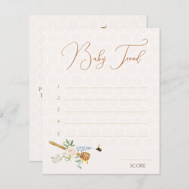 Sweet Little Honey Dusche Raten Sie das Baby Food  (Vorne/Hinten)