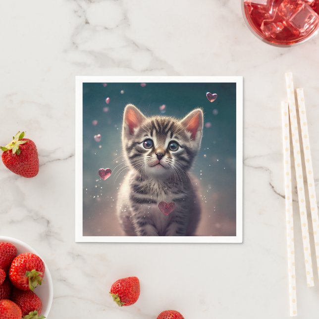 Sweet Little Kitten Liebe Serviette (Beispiel)