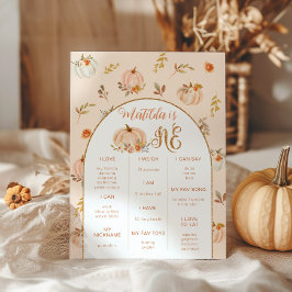 Sweet Little Kürbis Geburtstagsfeier Meilenstein Poster