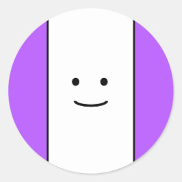 Sweet Little Lächeln Gesicht Helle Lila Streifen Runder Aufkleber