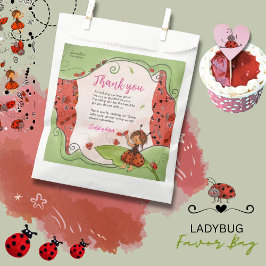 Sweet Little Lady Ladybug Baby Shower Thank You Geschenktütchen
