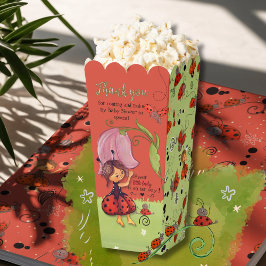 Sweet Little Lady Ladybug Garden Popcorn Favor Box Geschenkschachtel