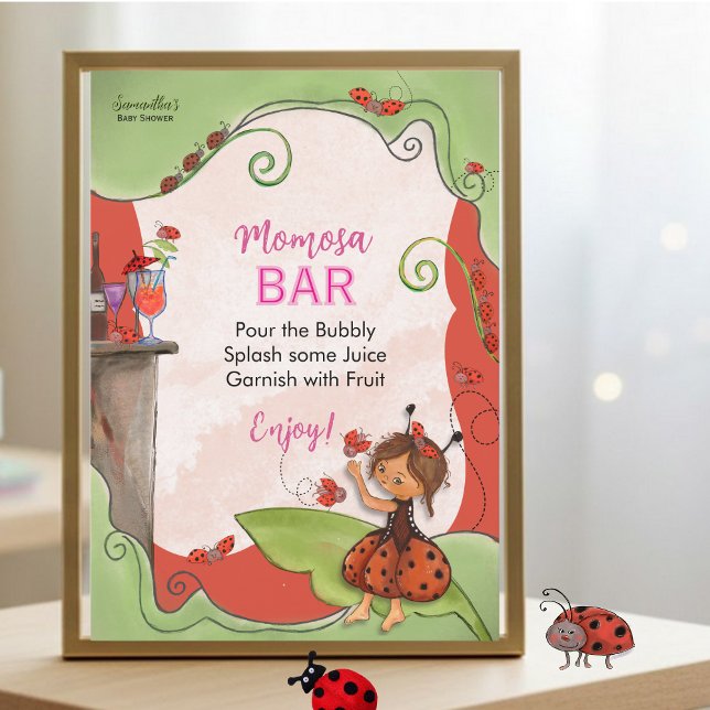 Sweet Little Lady Momosa Bar Sign Einladung (Sweet Little Lady Momosa Bar Sign Invitation)