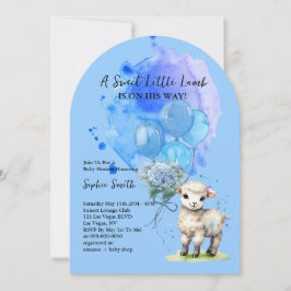 Sweet Little Lamb Baby Dusche Blue Hydrangea Arch Einladung