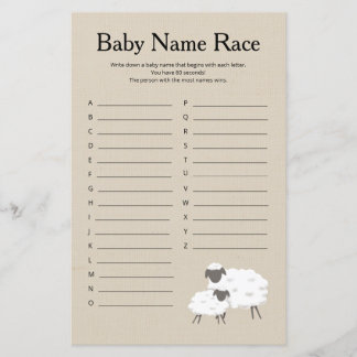 Sweet Little Lamb Baby Name Race Sbaby Showspiel