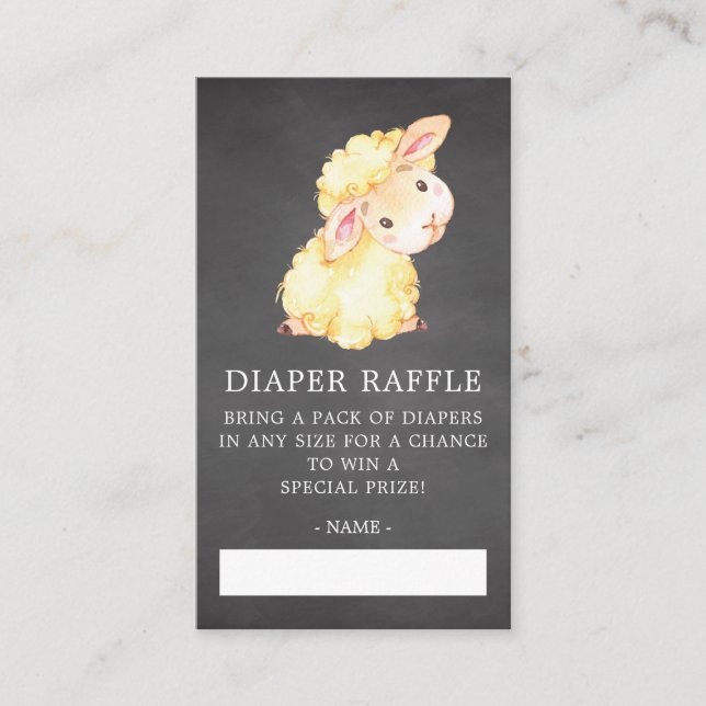 Sweet Little Lamb Baby Shower Diaper Raffle Ticket Begleitkarte (Vorderseite)