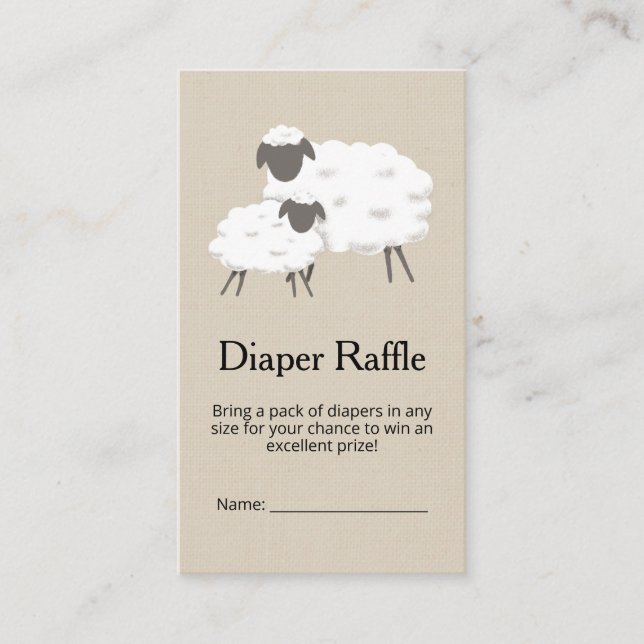 Sweet Little Lamb Baby Shower Raffle Ticket (Vorderseite)