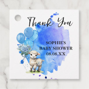 Sweet Little Lamb Blue Hydrangea Balloon Geschenkanhänger