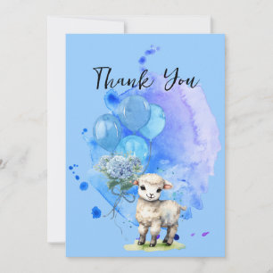 Sweet Little Lamb Blue Hyrangea Balloons Vielen Da Einladung