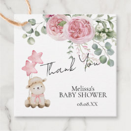 Sweet Little Lamb Blush Pink Roses Grüne Geschenkanhänger