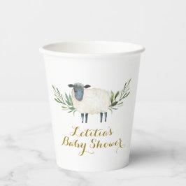 Sweet Little Lamb Greenerity Baby Shower Paper Cup Pappbecher